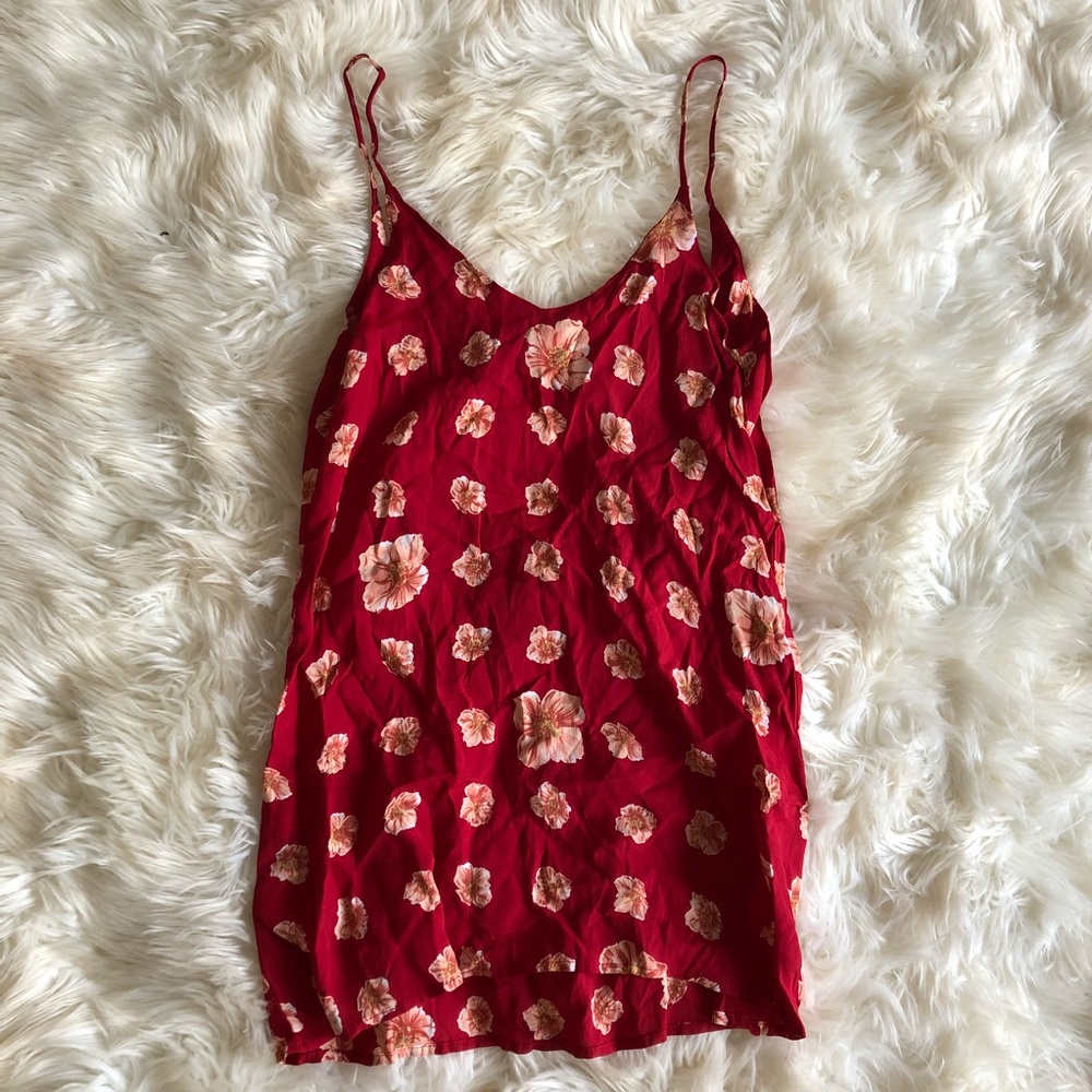Floral scoop back slip dress
